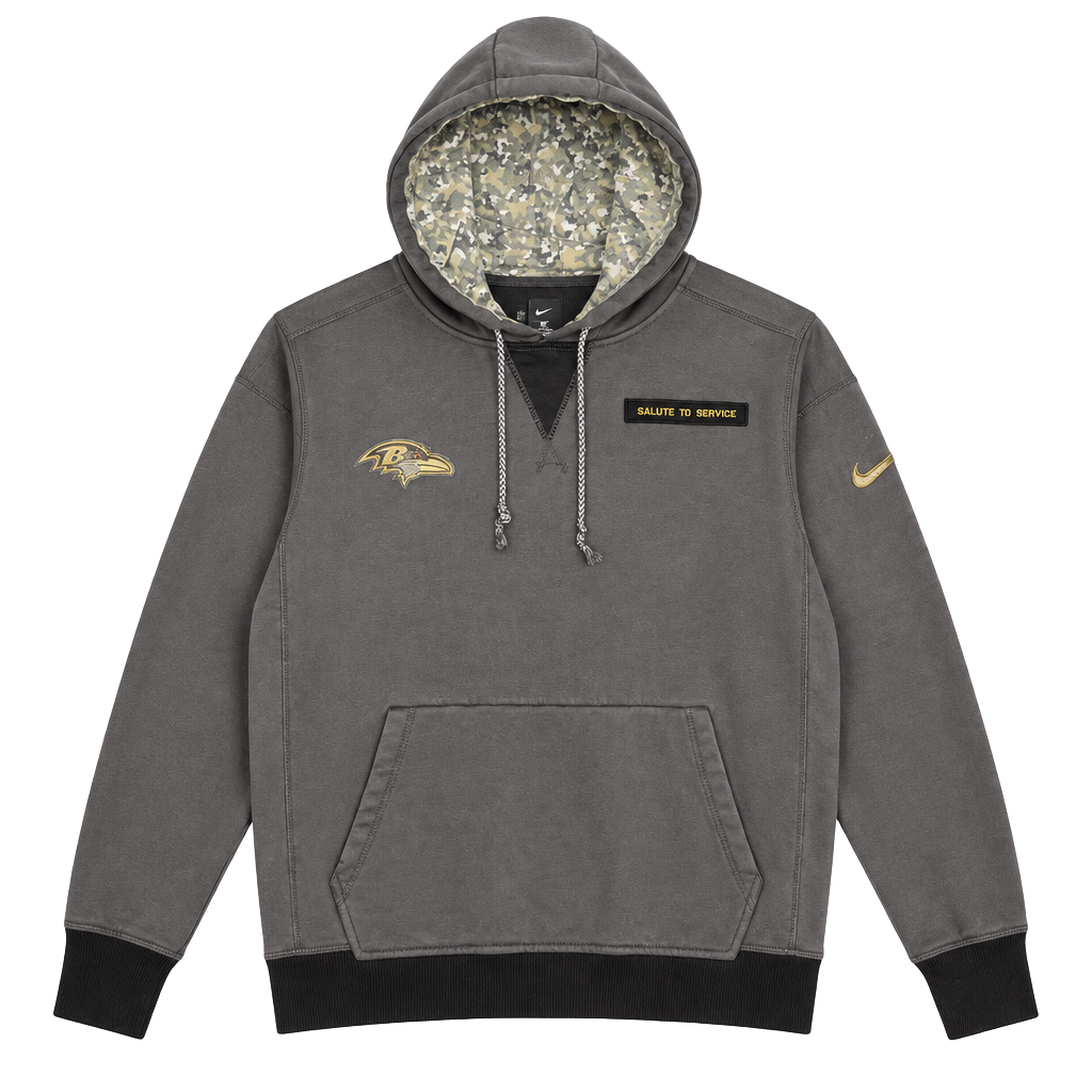 Baltimore Ravens Salute to Service Hoodie Size M Gray Camo 1