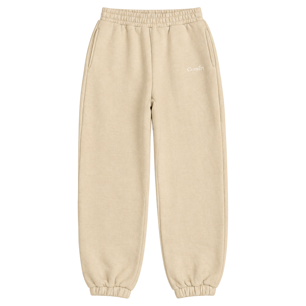Comfrt Sweatpants Size M Cream Cotton Blend Joggers 1
