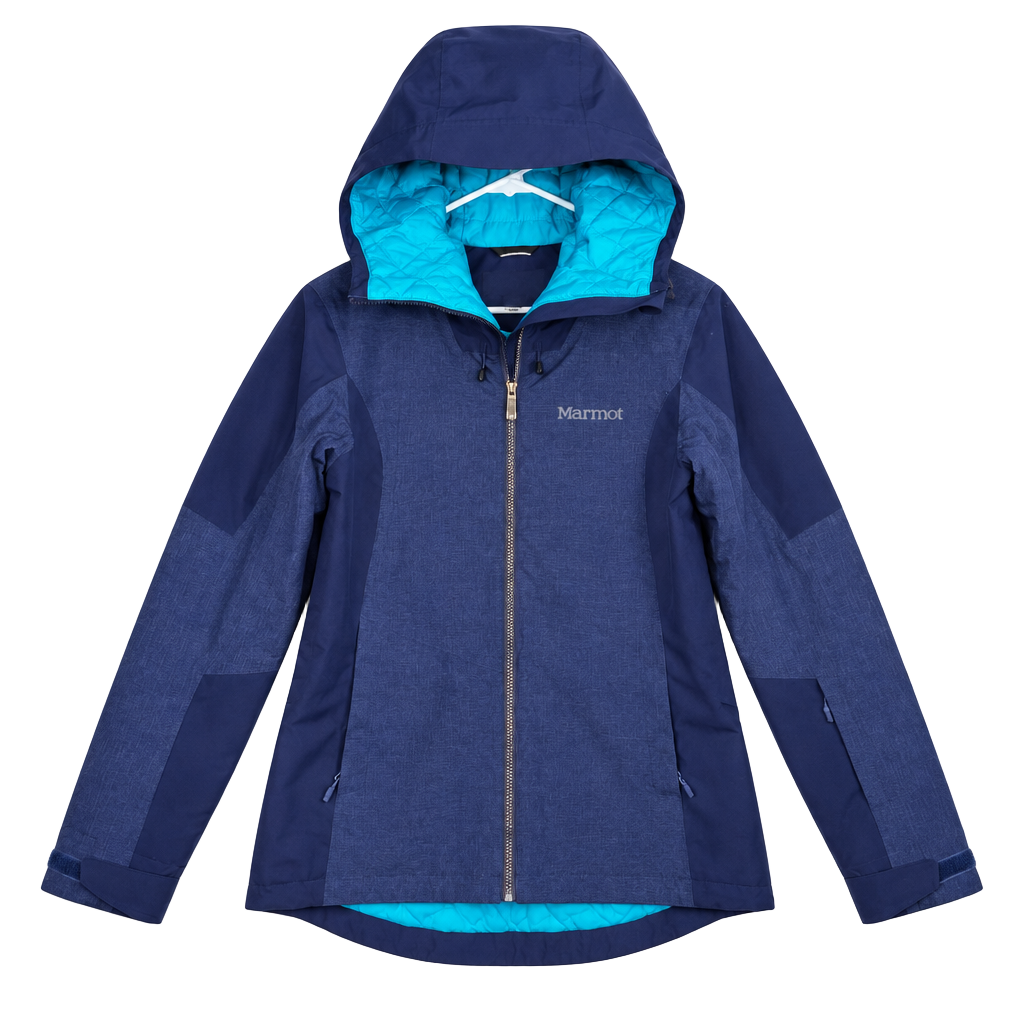 Marmot Repose Featherless Jacket Size M Blue Insulated Ski Snow Hooded 1