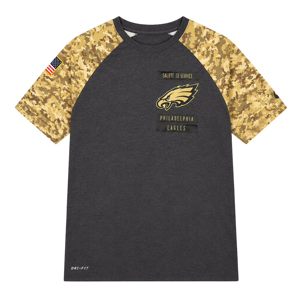Philadelphia Eagles Salute to Service T-Shirt Size M Camo Dri-Fit 1