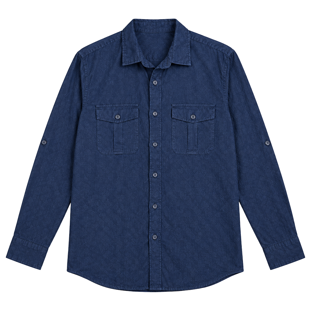 Onia Long Sleeve Button Down Shirt Size Large Blue Linen 1