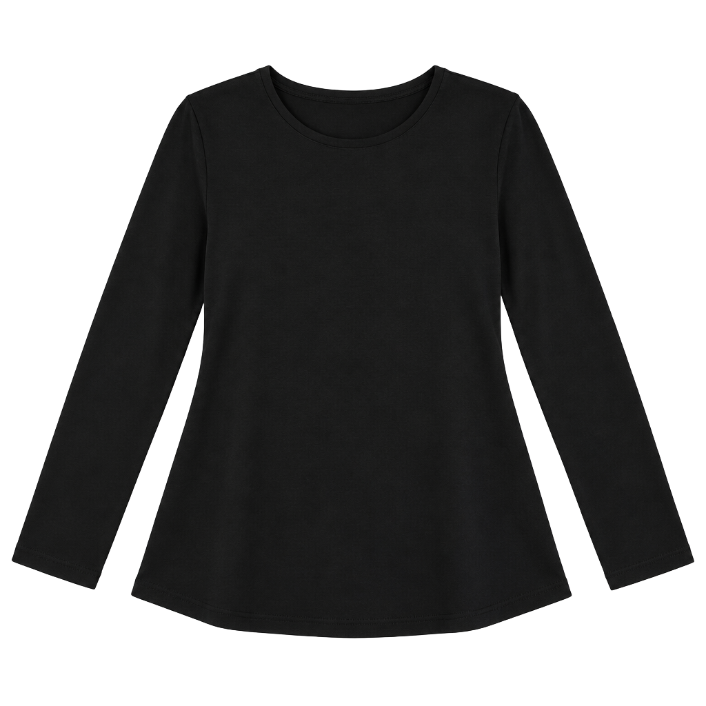 Pure Jill Women’s XL Black Pima Stretch Cotton Shirttail Tee Long Sleeve 1