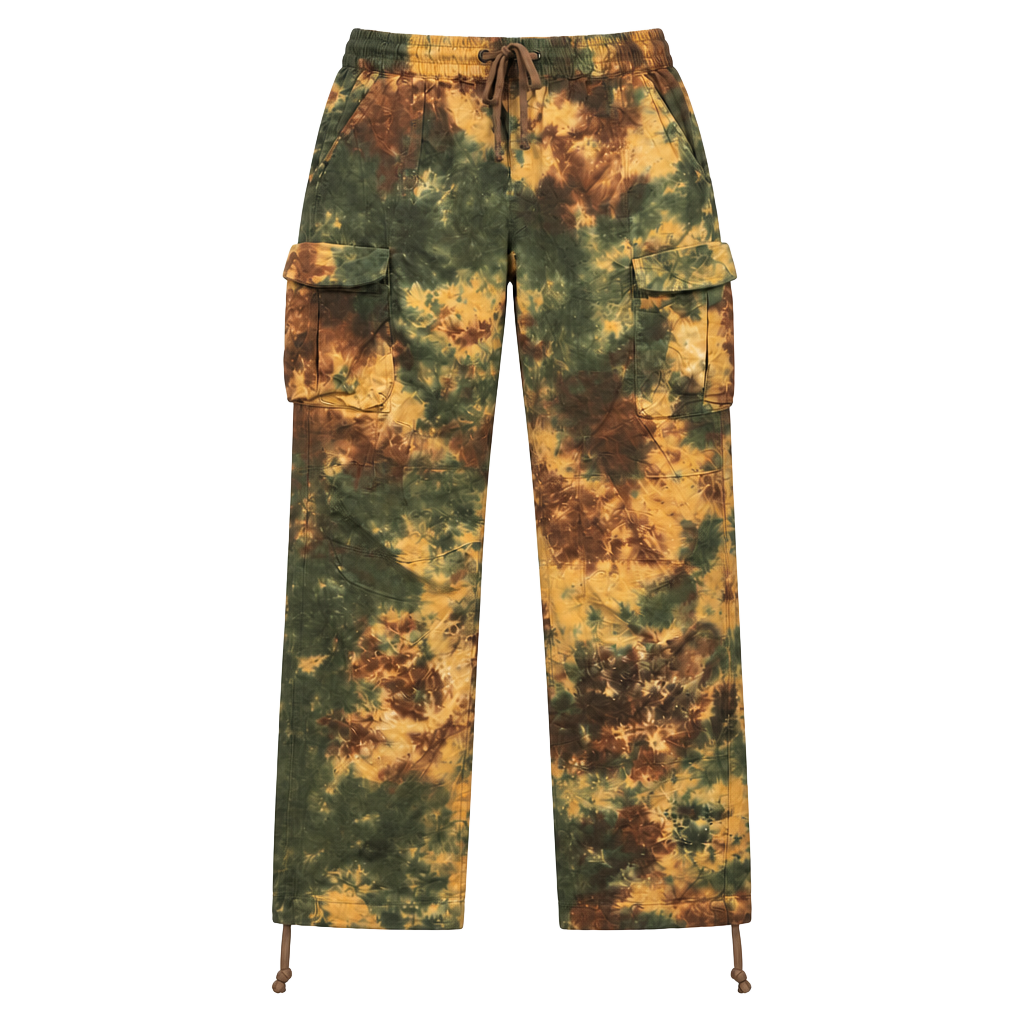 MNML Washed Camo Cargo Pants Men’s M Tie Dye Utility Drawstring Streetwear 1
