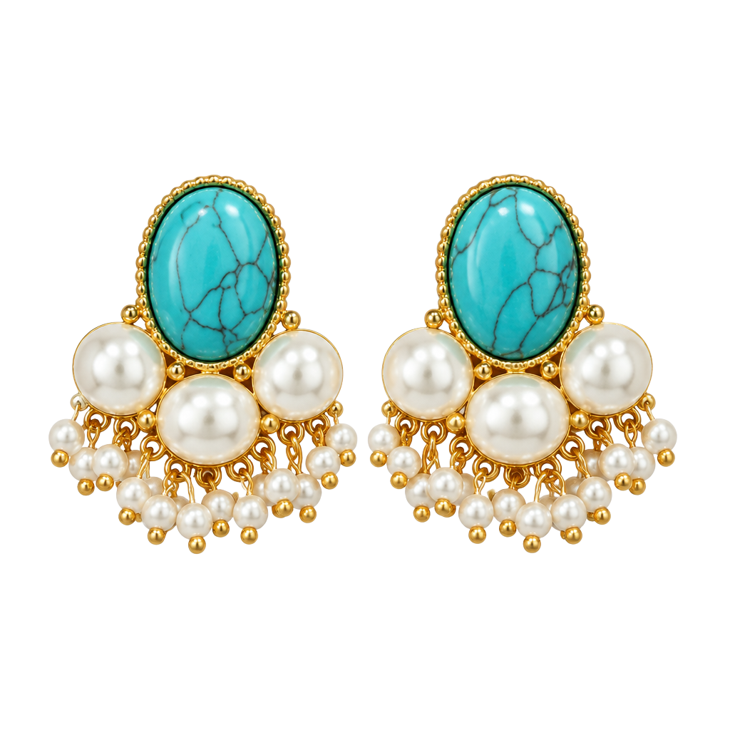 Gold Crystal Halo Statement Stud Earrings Vintage Style Rhinestone Earrings 1