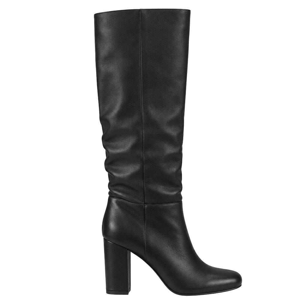 Via Spiga Knee High Boots Size 10.5M Black Leather Block Heel 1