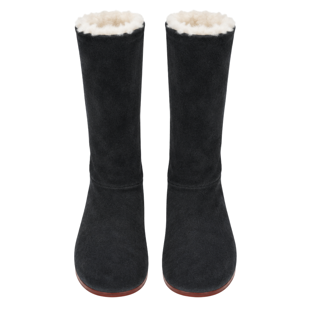 Sorel Suede Waterproof Winter Boots Black Shearling Lined 1