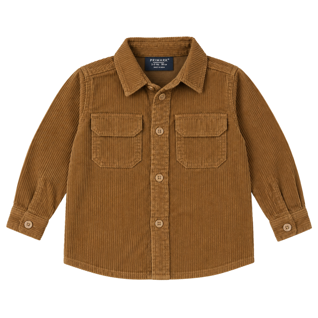 Primark Corduroy Button-Down Shirt Size 3-4YRS Brown 1