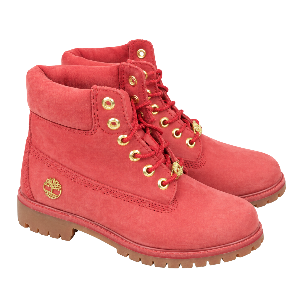 Timberland 6-Inch Premium Waterproof Boots Size 1Y Dark Red 1