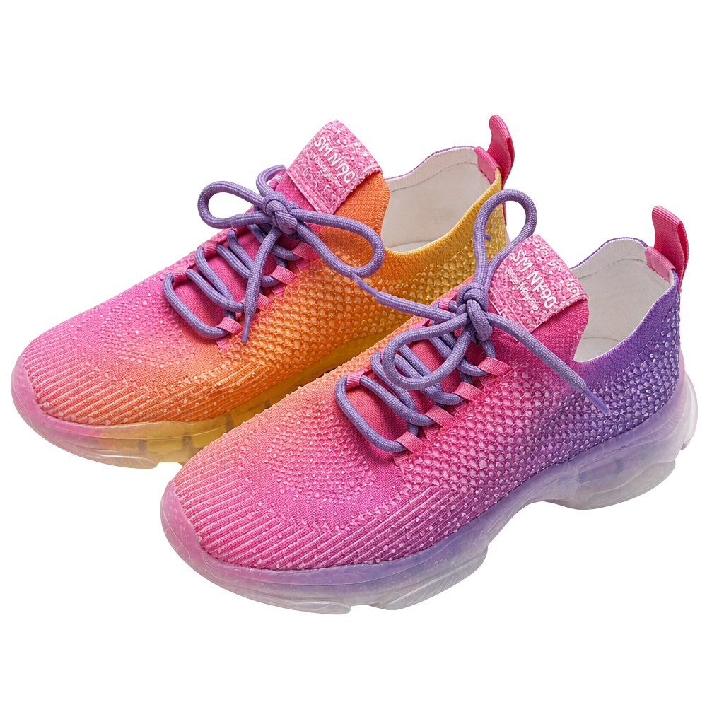 Steve Madden JMISS Size 5M Sunset Ombre Rhinestone Sneakers 1