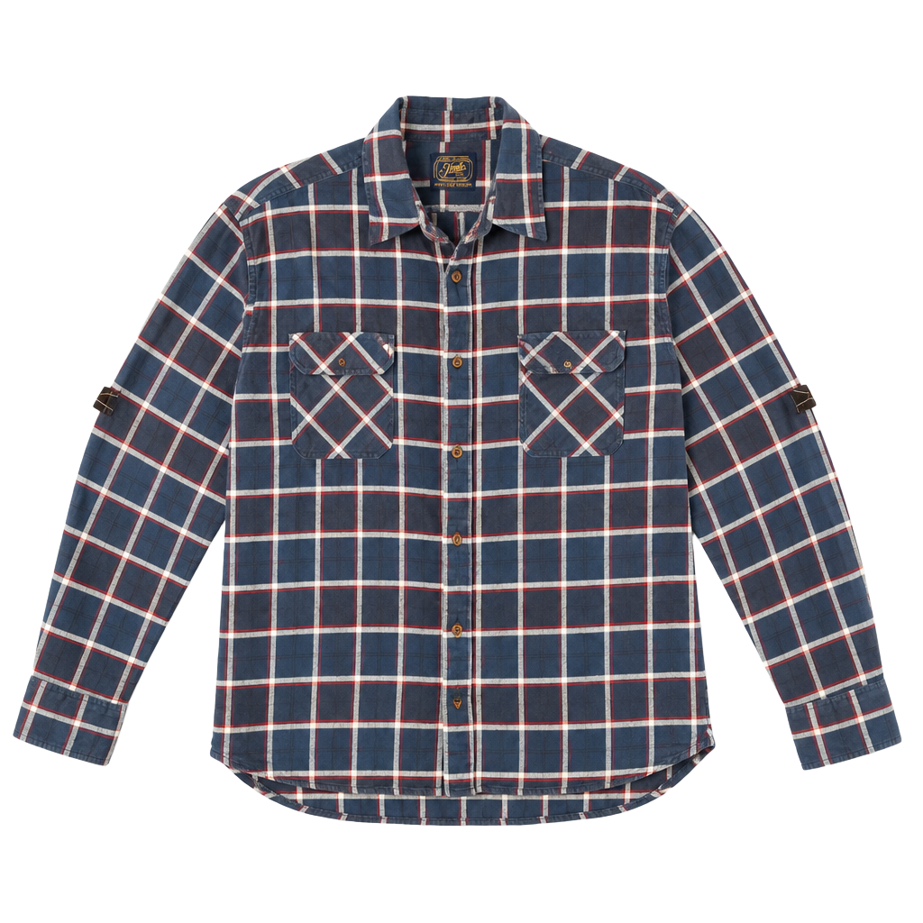 Vintage Jachs Mfg Heritage Flannel Plaid Button Up Shirt Blue 1