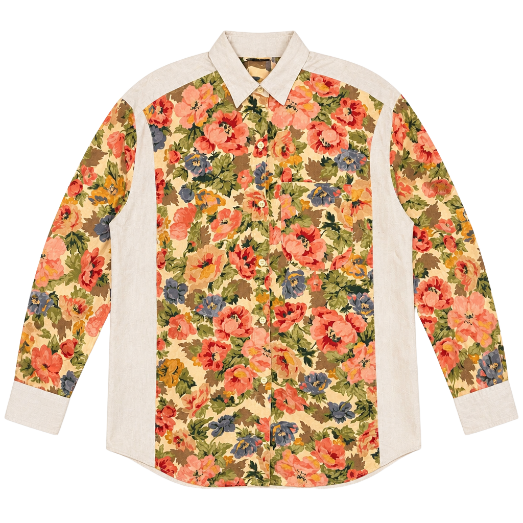 Maggie Sweet Floral Long Sleeve Button Down Shirt Vintage 1