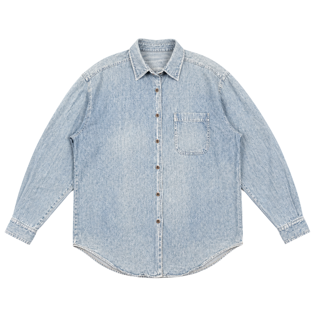 Andrews Blues Vintage Denim Button Up Shirt Size M Blue Cotton 1