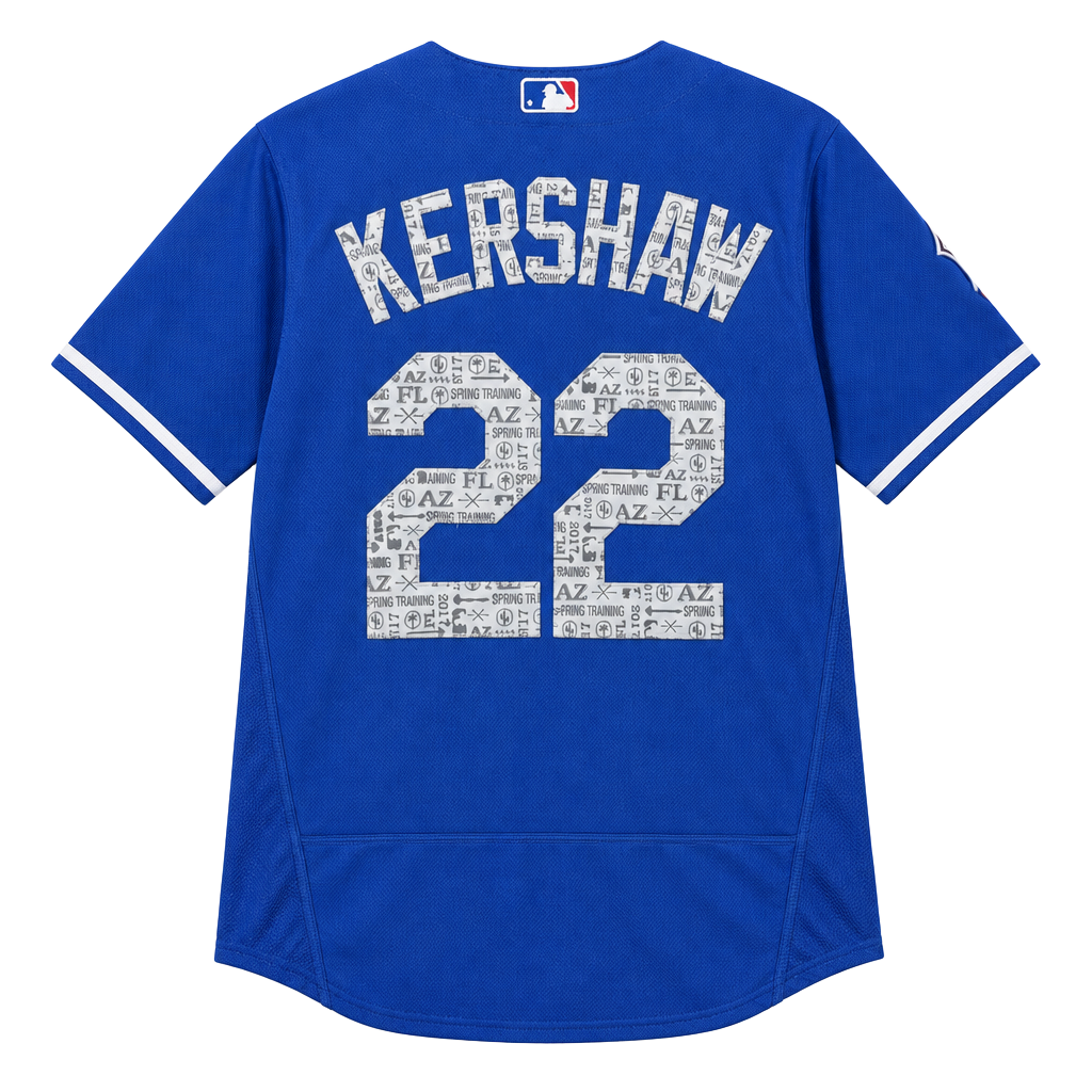 Majestic Los Angeles Dodgers Clayton Kershaw 22 Spring Training Jersey 1