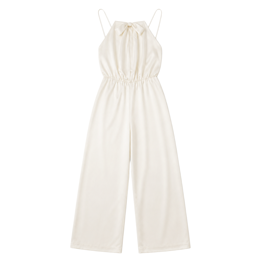 Lulus Halter Neck Wide Leg Jumpsuit in White 1