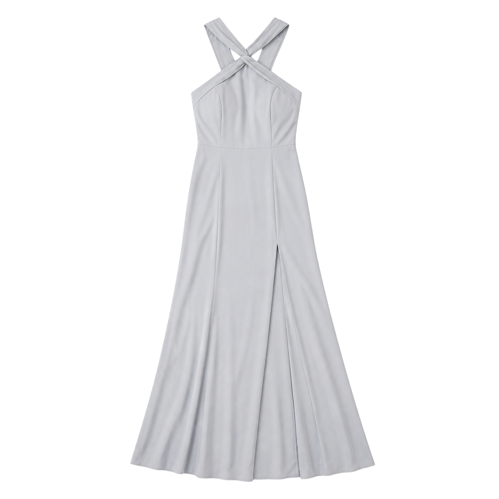 Azazie Rue Dusty Blue Mermaid Pleated Stretch Satin Bridesmaid Dress 1