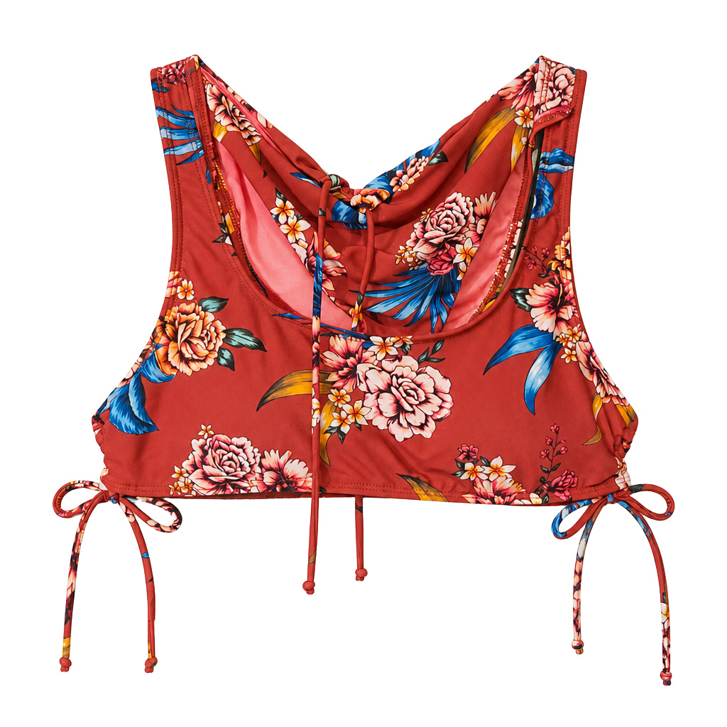 No Boundaries Mix & Match Separates Floral High Neck Bikini Top 1