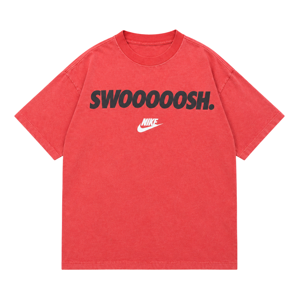 Vintage Nike Swoooooosh single stitch T-Shirt Size L Red Graphic Made In USA 1
