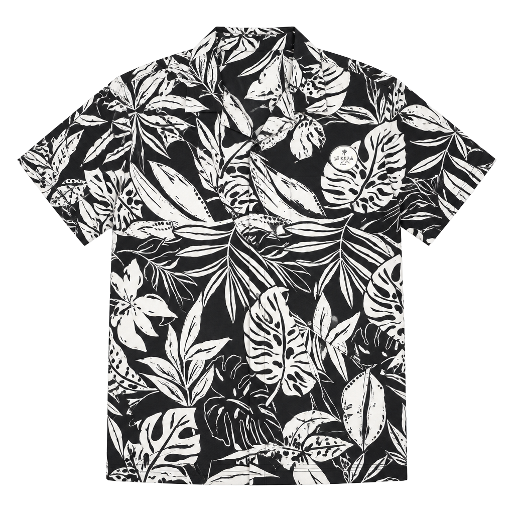 Member's Mark Resort Swim Trunk Size M Black White Tropical Leaf 1