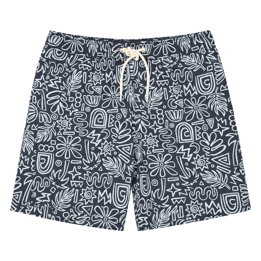 Member's Mark Men's Resort Swim Trunk Size L Blue Patterned 1