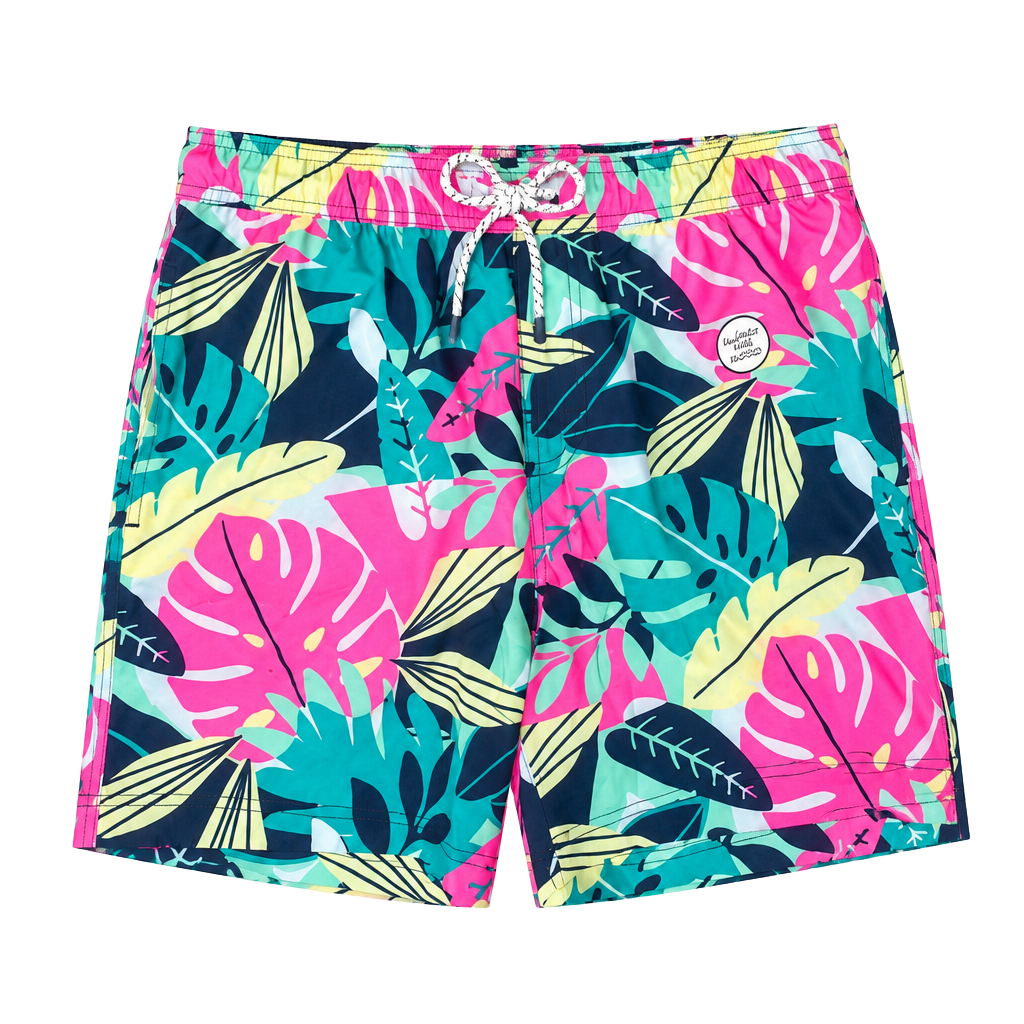Member's Mark Resort Swim Trunk Size M Tropical Leaf Print 1
