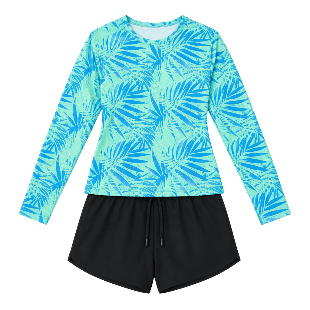 Salt Life SLX UVapor Long Sleeve UV Tee Size S Blue Palm 1