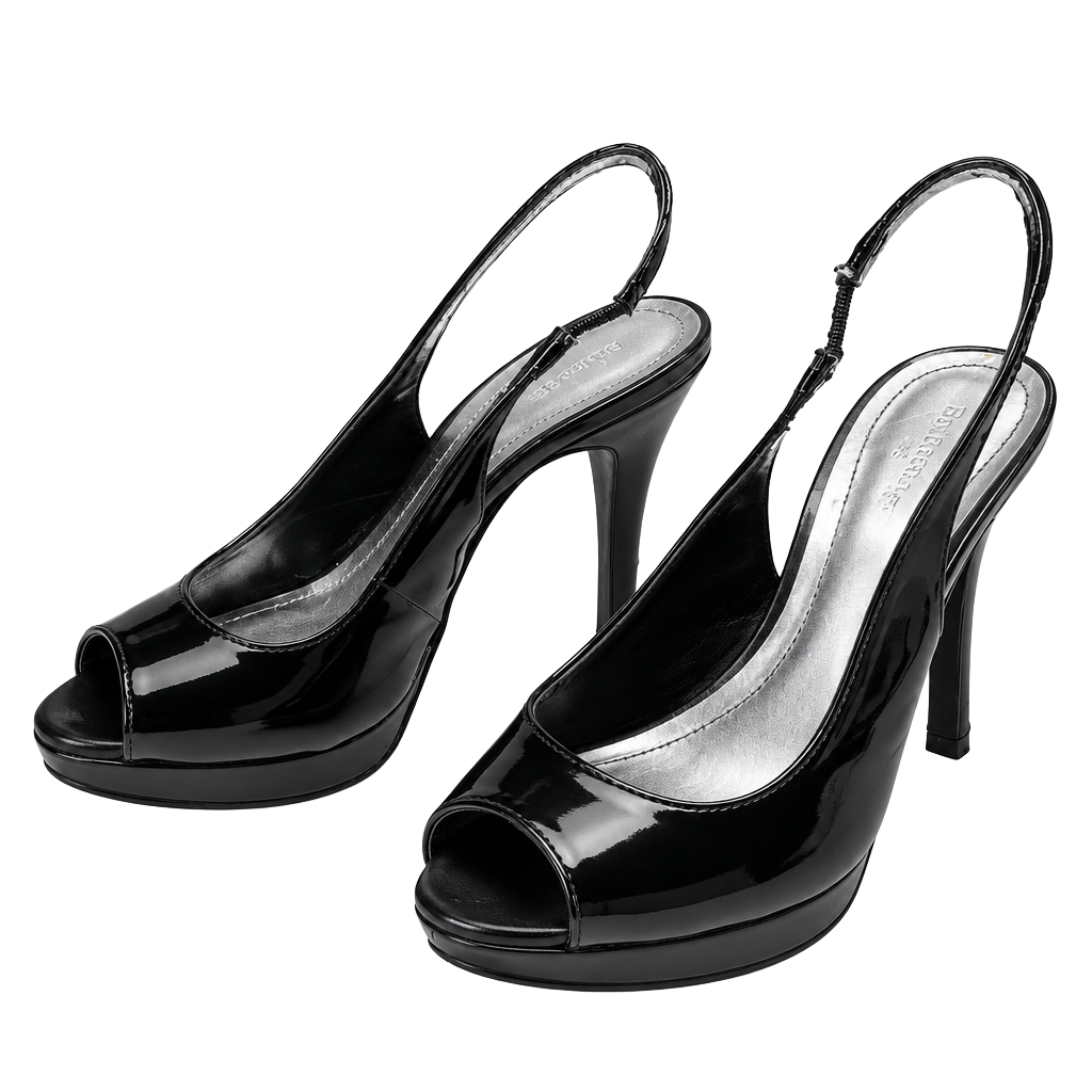 Style & Co Black Patent Slingback Pumps Heels 1