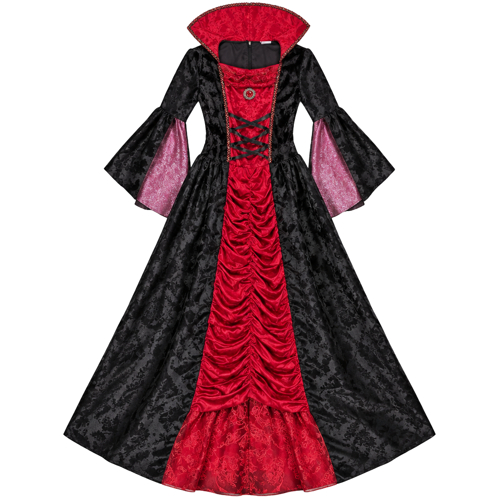 Spirit Halloween Victorian Vampiress Child Xl Red Black 1