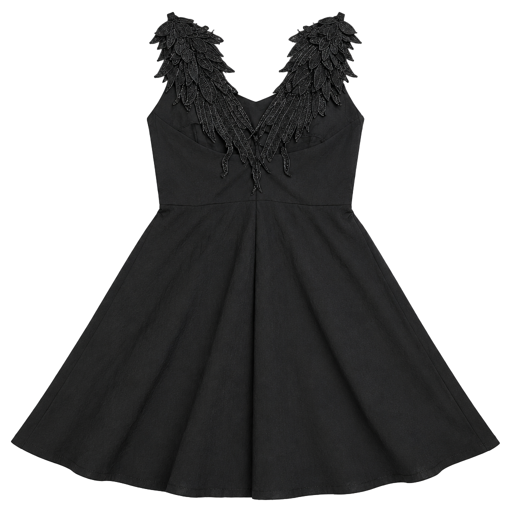 Choies Angel Wing Black Mini Dress 1