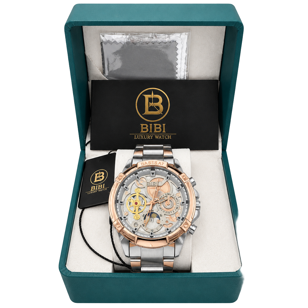 🔥 BIBI Men’s Watch B0200 Rose Gold Stainless Steel 50mm Case Date NIB 🔥 1