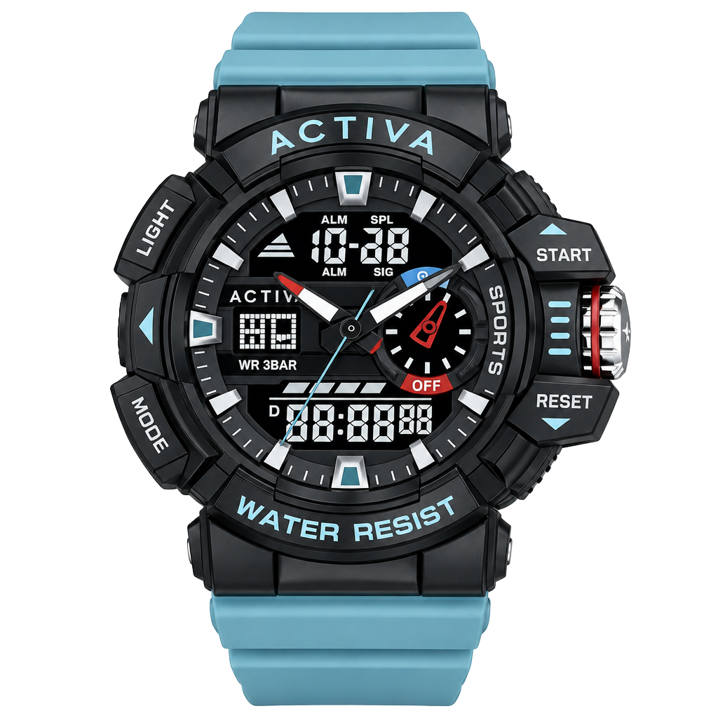 Activa Vord X Invicta Digital Men’s Watch 49mm Light Blue ACW8043-007 New In Box 1