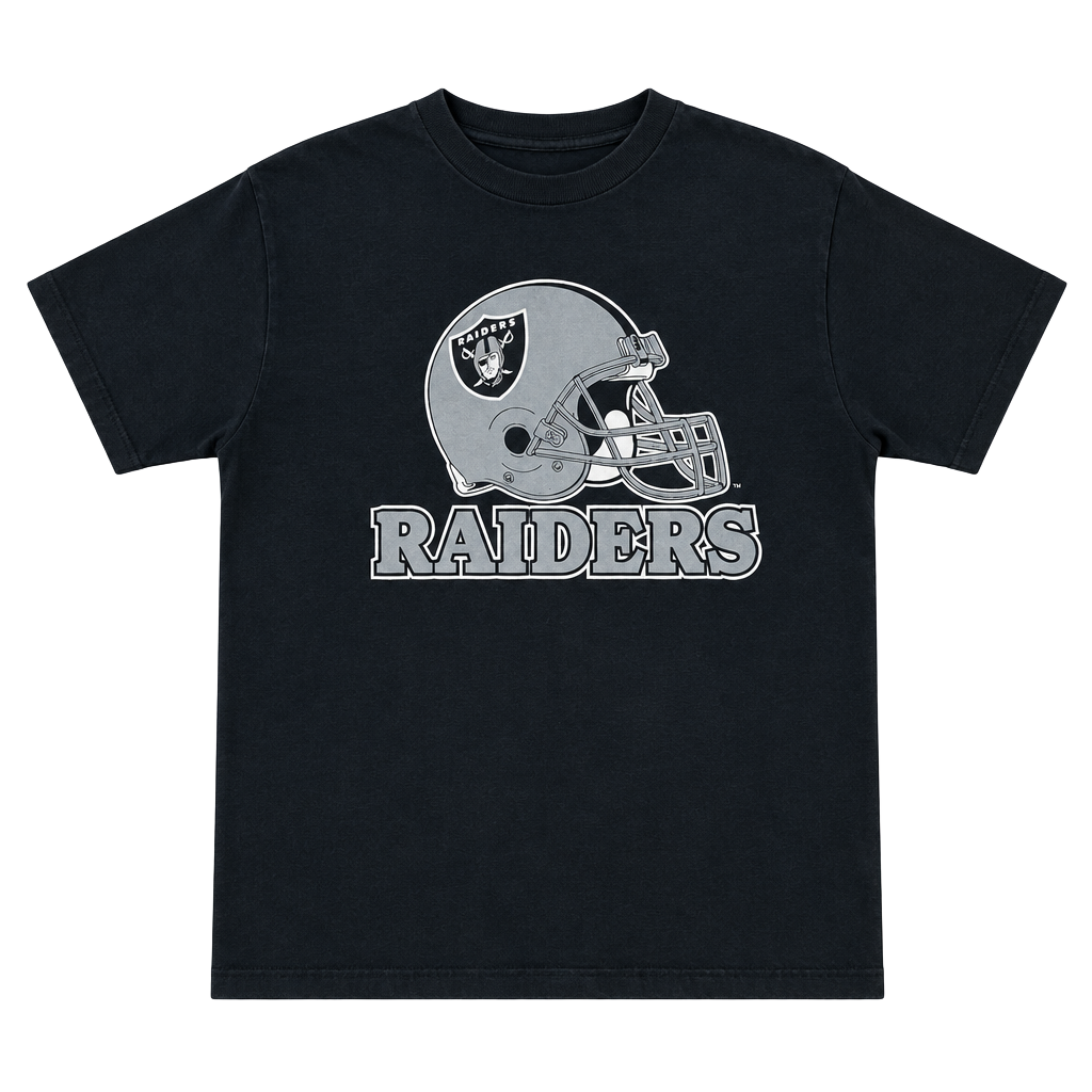 Trench MFG Co. Raiders NFL T-Shirt Size L42-44 Black Vintage 1