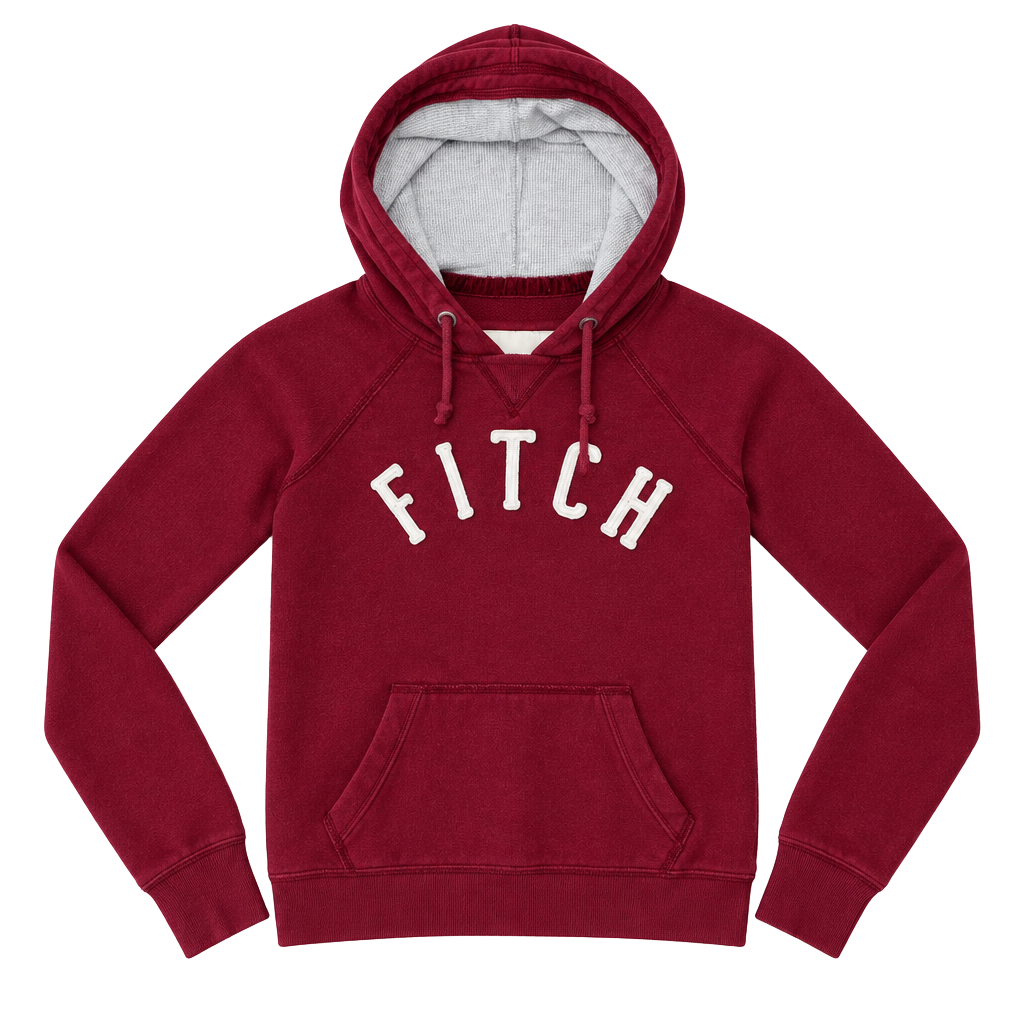 Abercrombie & Fitch Fitch 92 Hoodie Size M Burgundy Red 1