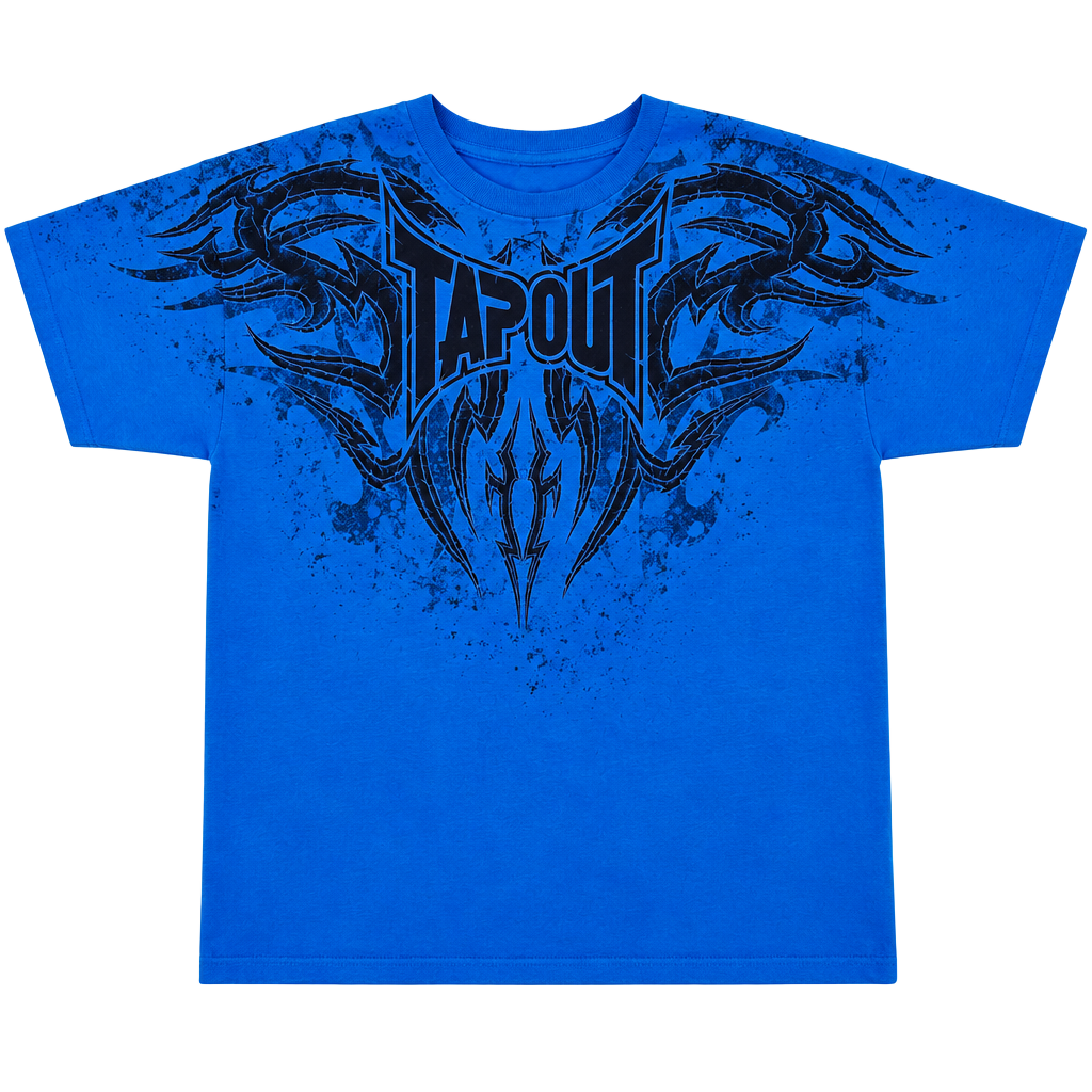Tapout Tribal Graphic T-Shirt Blue Y2K Retro 1