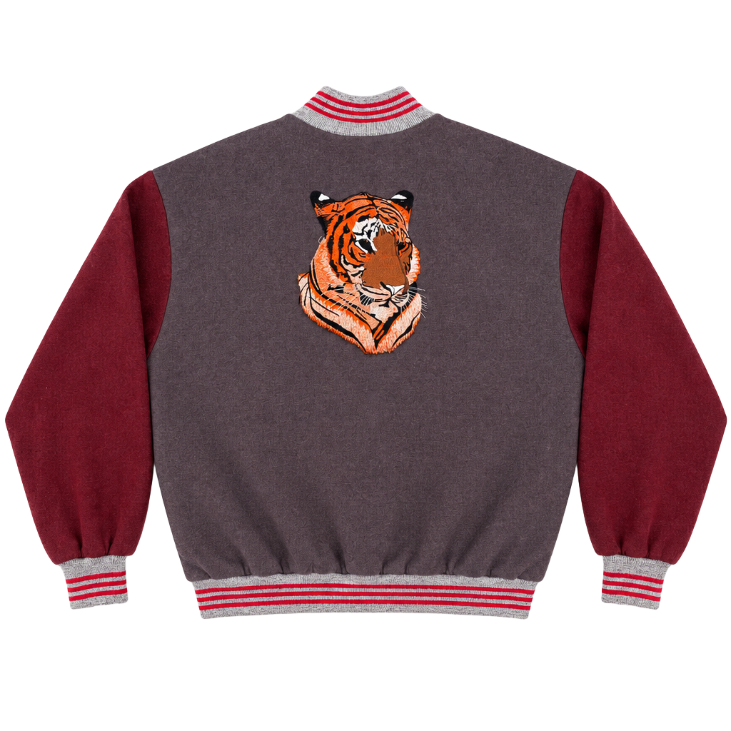 West Ark Varsity Jacket Size XL Brown Red Tiger Embroidered Letterman 1