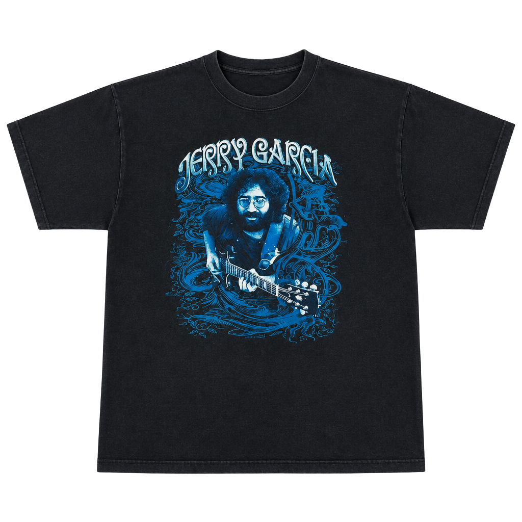 Tultex Jerry Garcia T-Shirt Size XL Vintage 90s Black Rock Band Tee 1