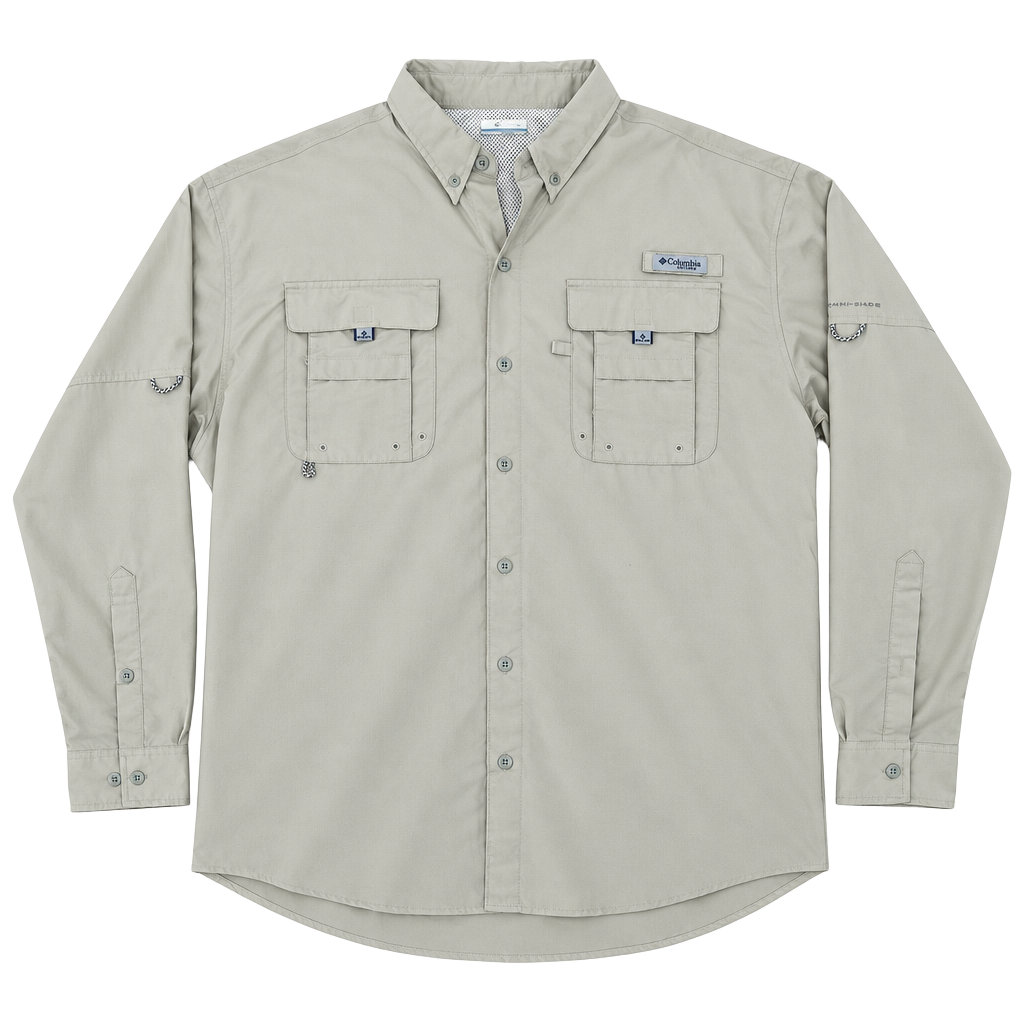 Columbia Pfg Bahama II Long Sleeve Shirt Size XL Tan Fishing 1