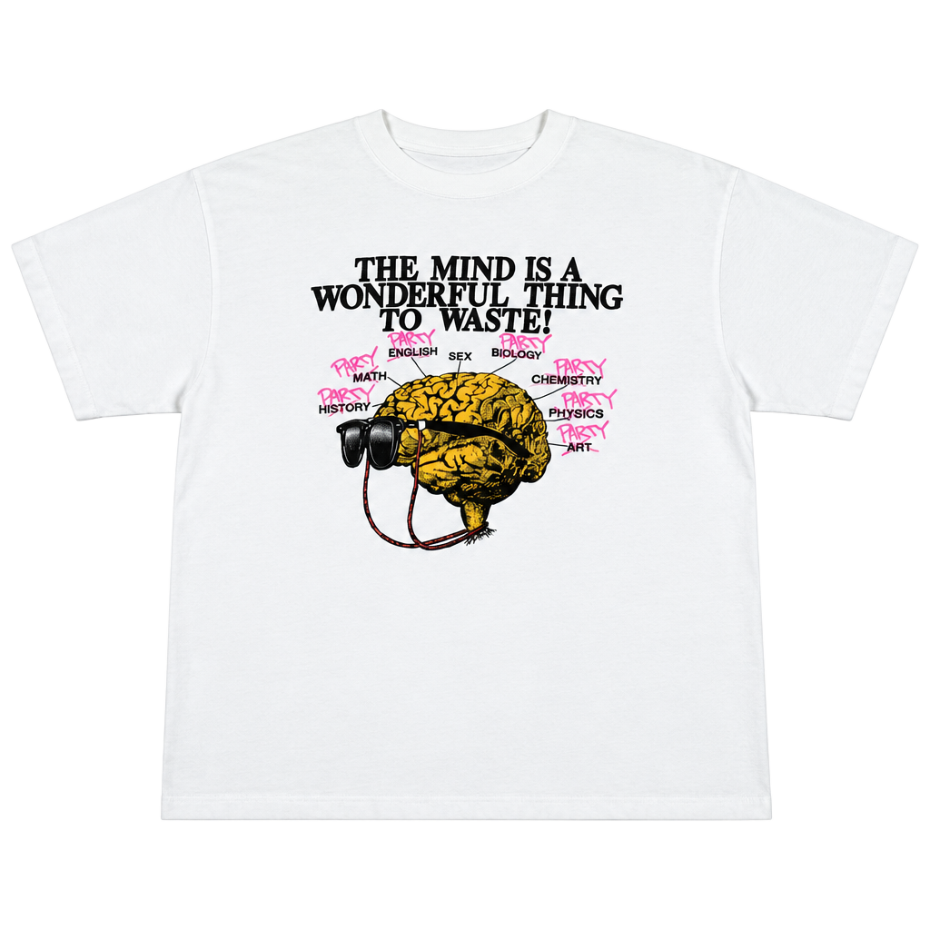 Vintage 80s The Mind Is A Wonderful Thing To Waste T-Shirt XL Crop Top 1