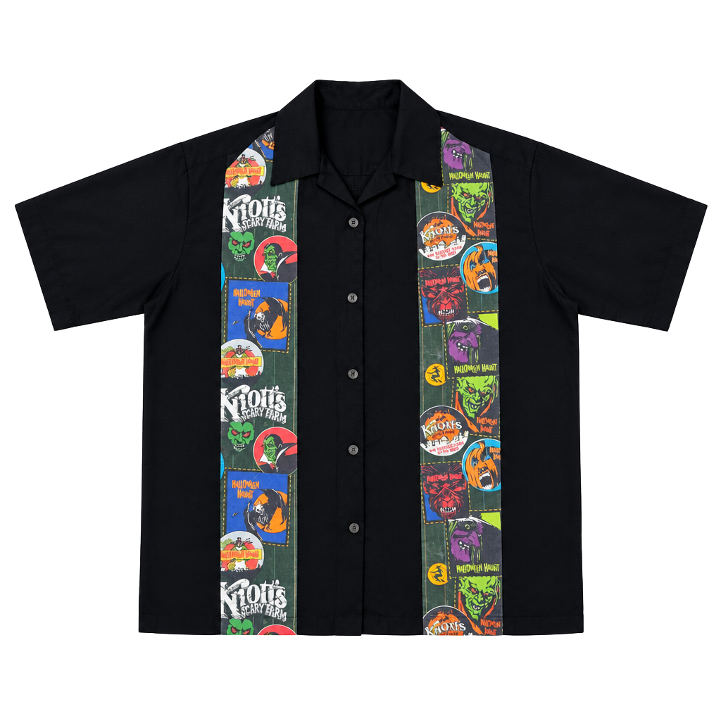 Fashion Tramp Knott's Scary Farm Button Up Shirt XL Black Halloween Haunt 1