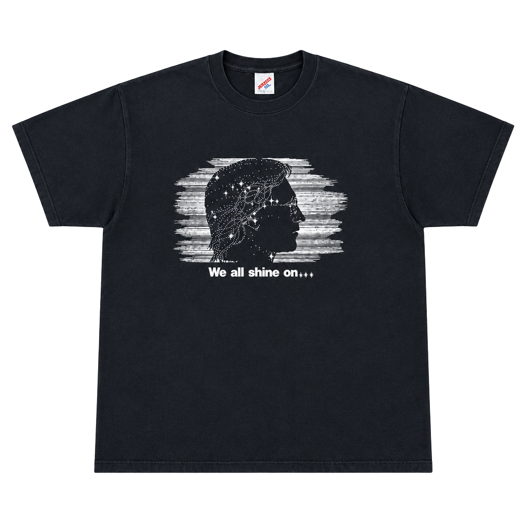 Jerzees John Lennon We All Shine On T-Shirt Size XXL Black Graphic Tee 1