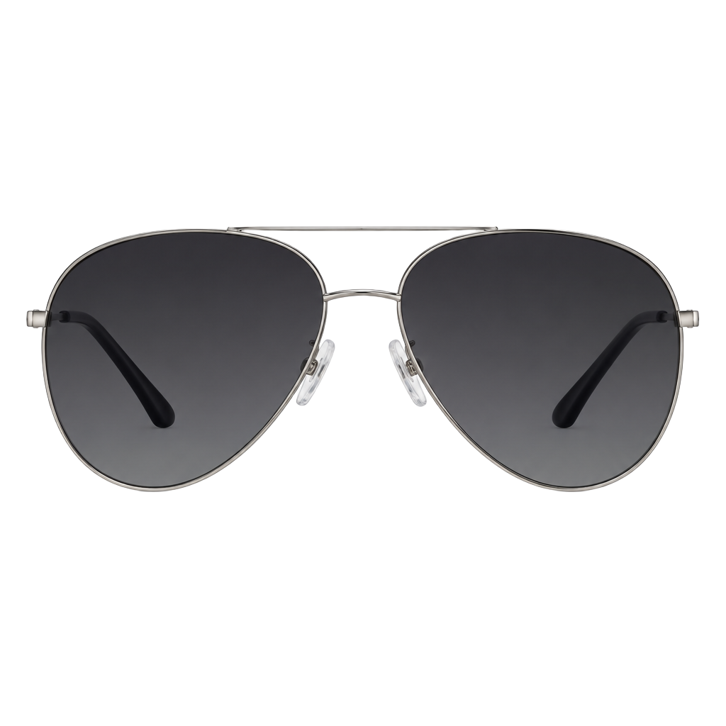 Fendi Run Away Pilot Sunglasses Size 63 Silver Gray Shaded Unisex 1
