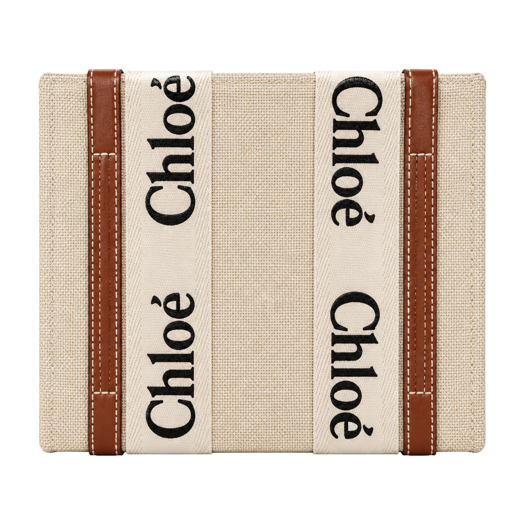 Chloé Woody Tote Bag Beige Linen 1