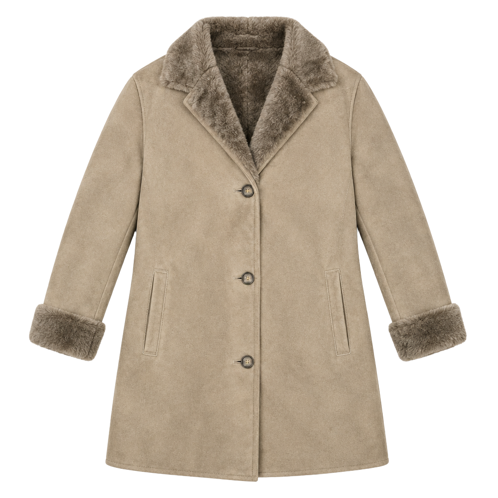 Sawyer of Napa Sheepskin Coat Beige Suede Shearling 1