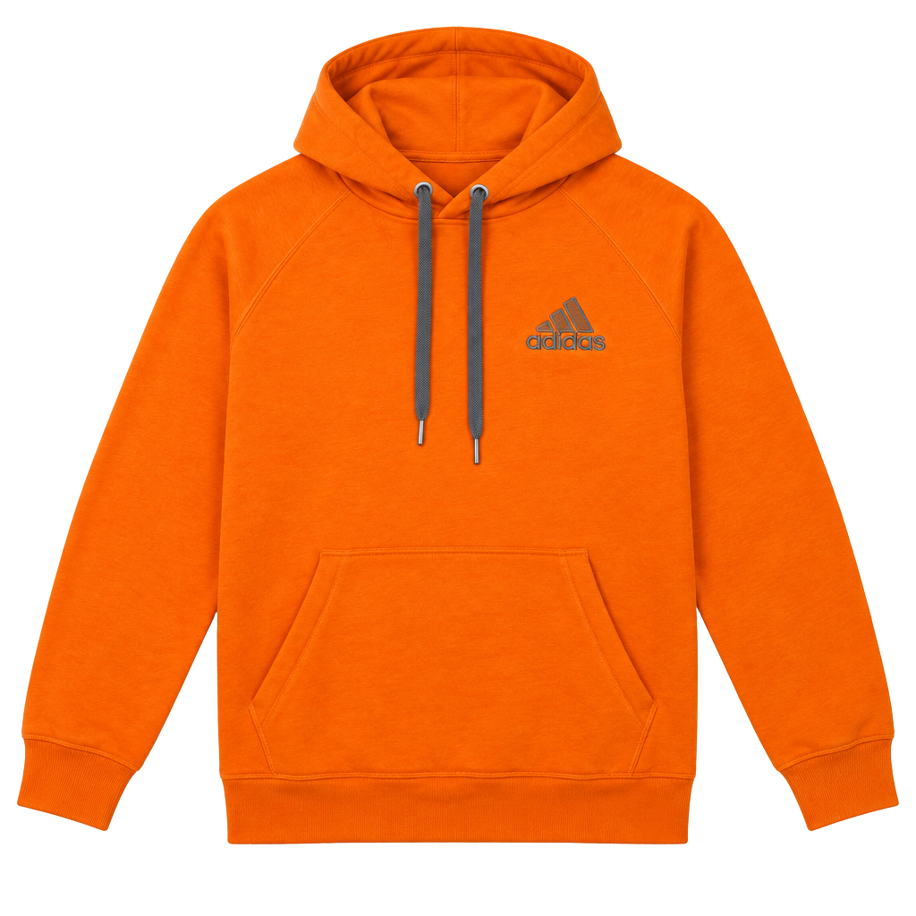 Adidas Ultimate Hoodie Size L Orange Gray Pullover Sweatshirt 1