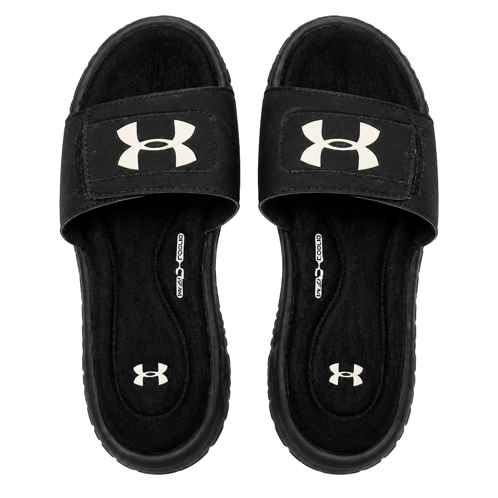 Under Armour Ignite VI Slide Sandals Black White 1