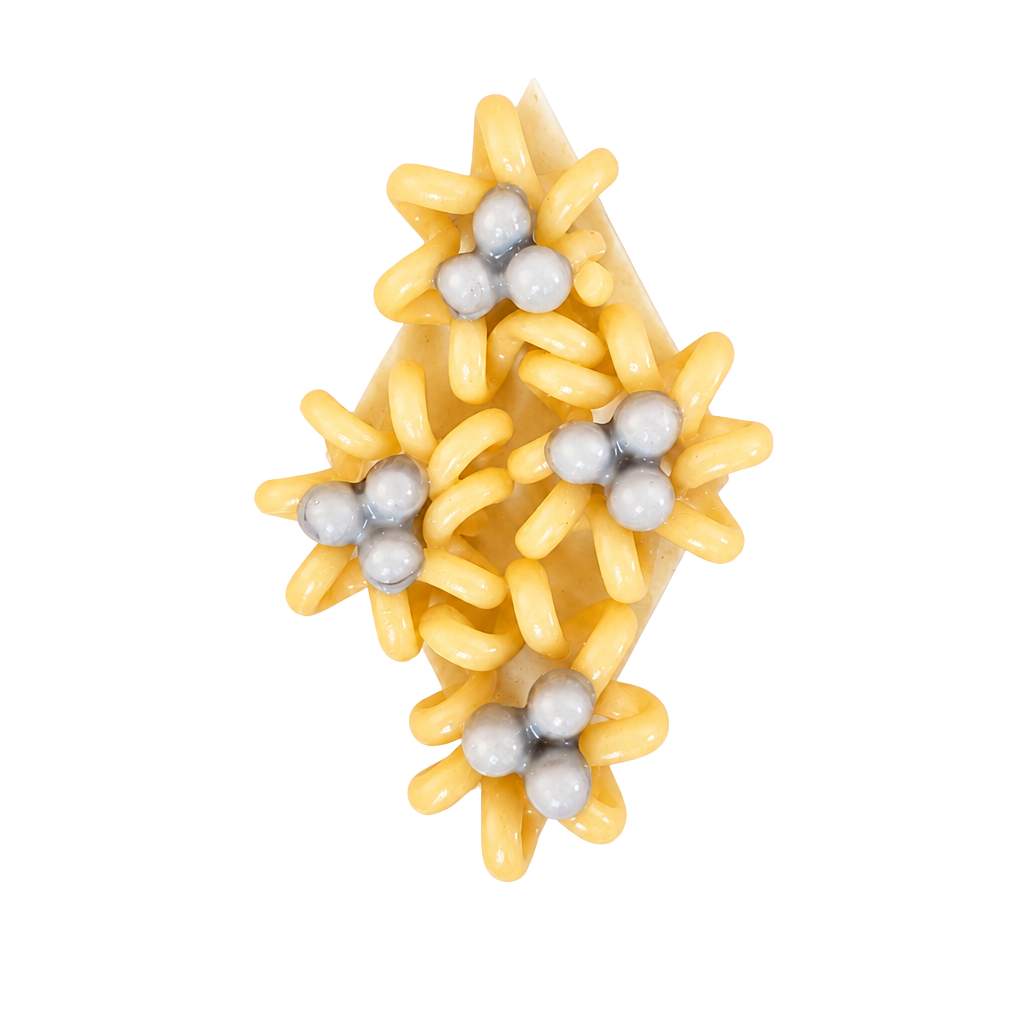 Vintage Mid-Century Plastic Noodle Art Brooch 1