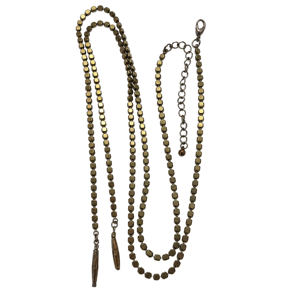 Brighton Silver Tone Beaded Lariat Necklace 1