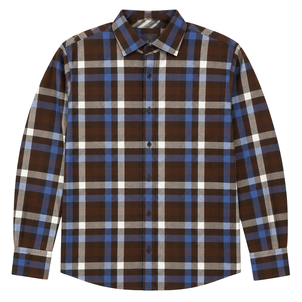 Thomas Dean Men's Long Sleeve Button Down Plaid Sport Shirt XL 1