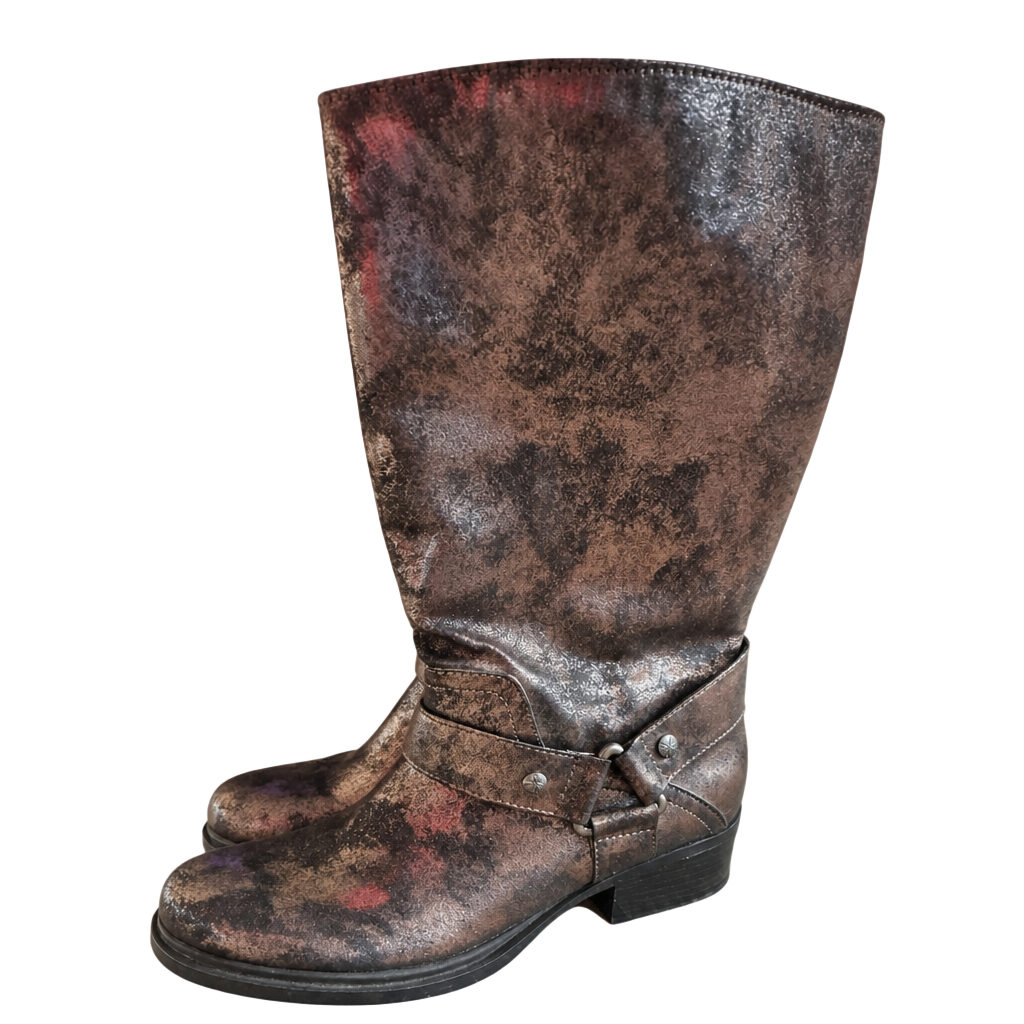 Simply Vera Vera Wang Bronze Metallic Moto Boots Size 6.5 Medium 1