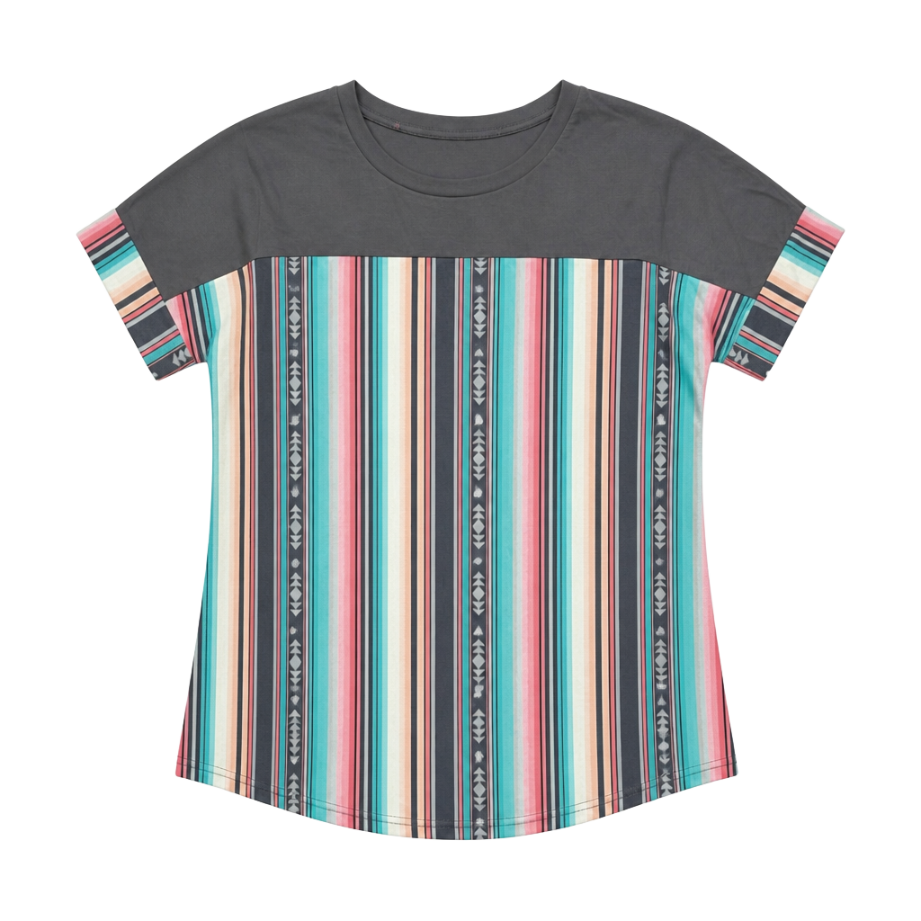 Striped Short Sleeve Top 1