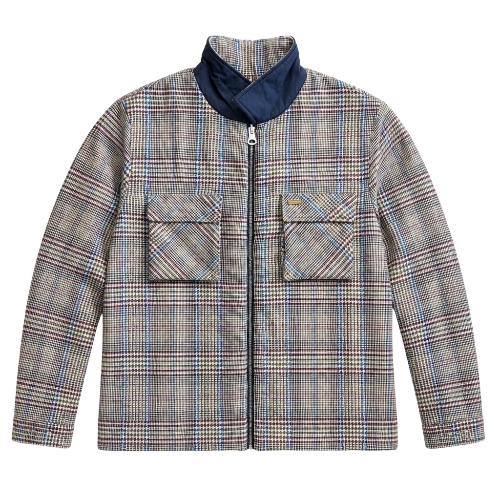 Scotch & Soda Plaid Wool-Blend Zip-Up Bomber Jacket 1
